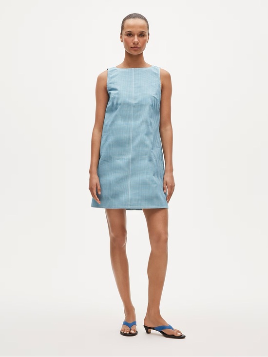 J. Crew Dresses & Skirts - J. Crew Blue Sleeveless Gingham Mini Shift Dress